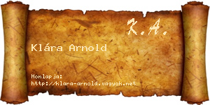 Klára Arnold névjegykártya