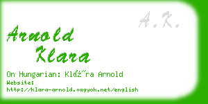 arnold klara business card